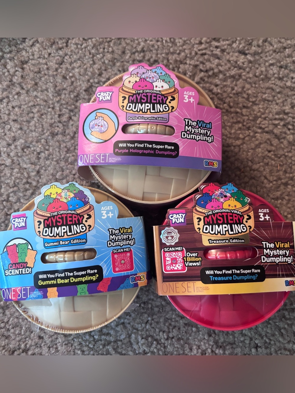 3 RMS Dumplings Treasure Edition, Purple Holographic Edition & Gummy Bear